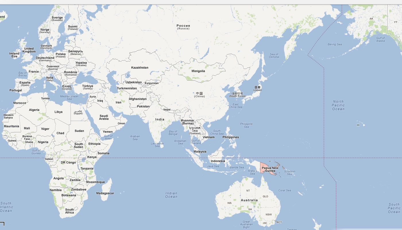 carte du papouasie nouvelle guinee monde